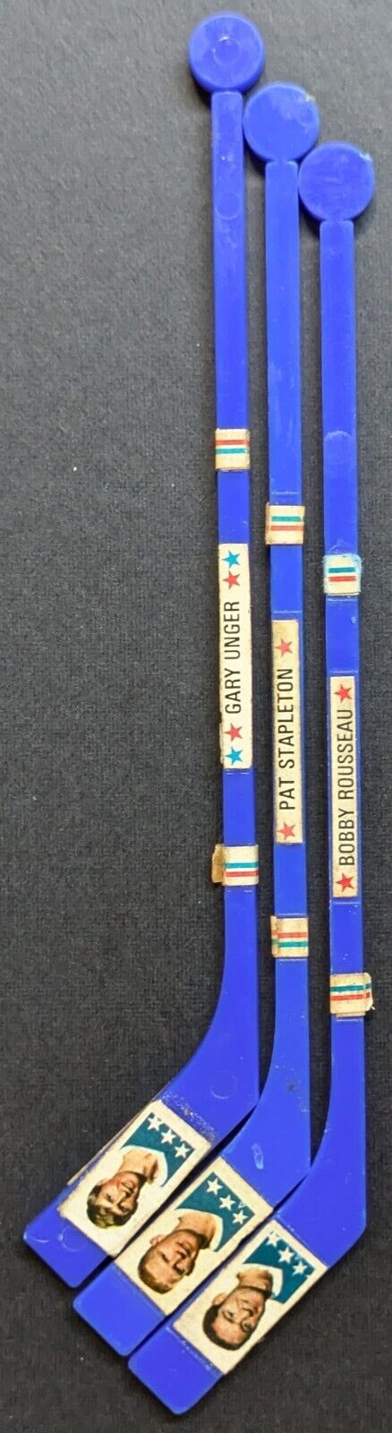 1970-71 Post Cereal Mini Sticks NHL Pat Stapleton Gary Unger Bobby Rousseau