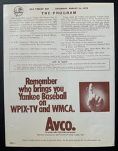 Load image into Gallery viewer, 1973 Yankee Stadium 27th Annual NY Yankees Old Timers Game Program Vintage MLB
