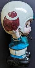 Load image into Gallery viewer, 1969 CFL Football Ceramic George Reed Saskatchewan Roughriders Coin Bank Vintage

