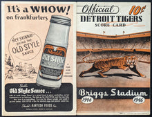 Load image into Gallery viewer, 1946 Detroit Tigers Official Scorecard Hal Newhouser Hank Greenberg Vintage MLB
