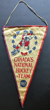Load image into Gallery viewer, 1965 Canadian Hockey Team Player Pennant World Ice Hockey Championship Canada
