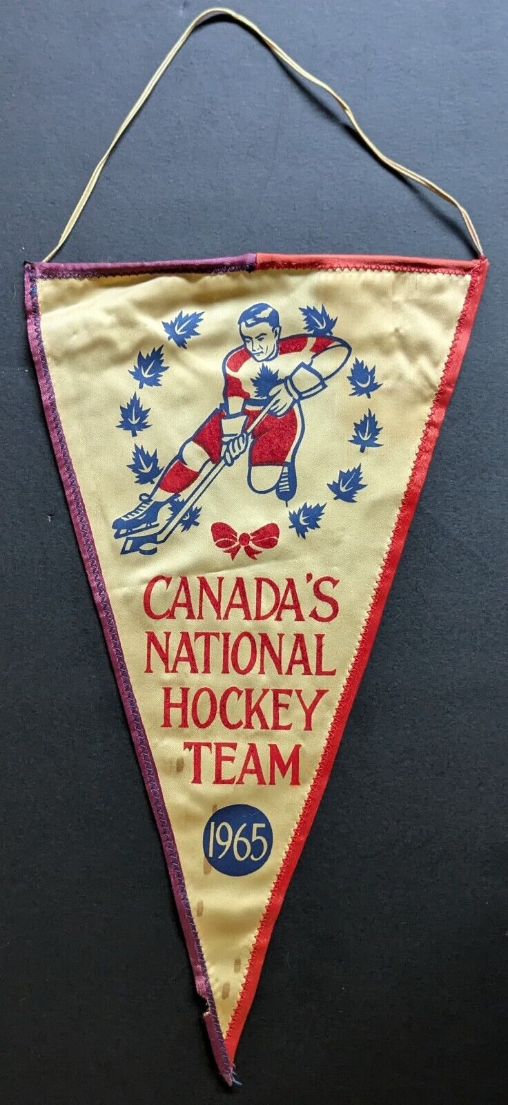 1965 Canadian Hockey Team Player Pennant World Ice Hockey Championship Canada