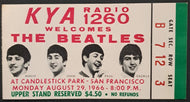 1966 The Beatles Final Concert Ticket Stub Candlestick Park VTG Lennon McCartney