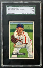 Load image into Gallery viewer, 1951 Bowman Cardinals #86 Harry Brecheen MLB Card SGC Graded Slabbed 84 NM 7 Vtg
