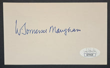 Load image into Gallery viewer, W Somerset Maugham Photo + Signed Autographed Index Card JSA Authenticated
