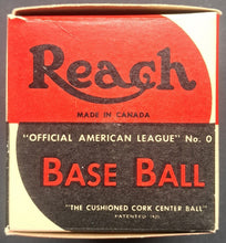 Load image into Gallery viewer, c1940s William Harridge American League Reach Baseball + Original Box VTG MLB
