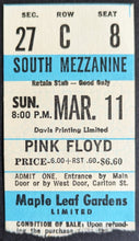 Load image into Gallery viewer, 1973 Pink Floyd Ticket Stub Music Maple Leaf Gardens Dark Side of The Moon
