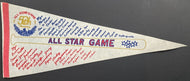 1983 50th Anniversary MLB All-Star Game Pennant Chicago Roster Comiskey Park Vtg