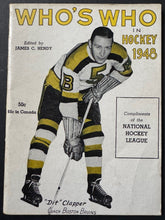 Load image into Gallery viewer, Who&#39;s Who In Hockey 1948 Compliments Of The NHL Hockey Booklet Dit Clapper Vtg
