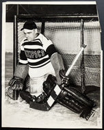 1929 Herb Stuart Type 1 B&W Photo Detroit Olympics Cougars IHL Hockey Vintage