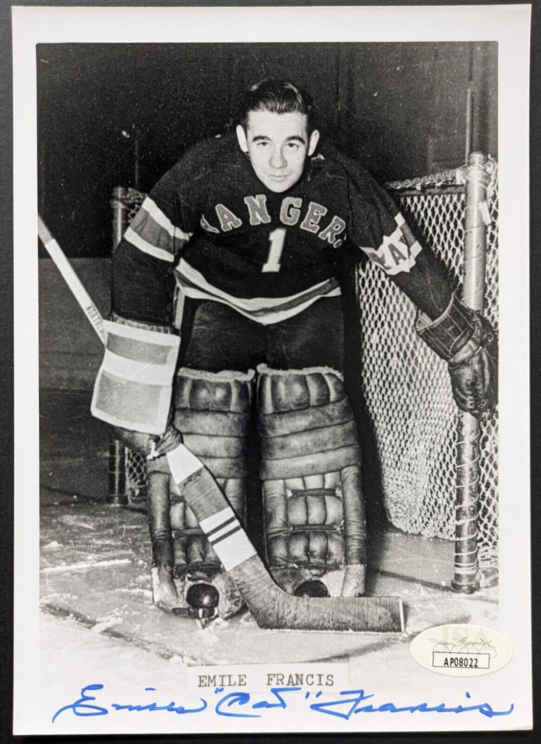 Emile Francis Autographed Signed Hockey Photo New York Rangers JSA NHL Vintage