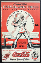 Load image into Gallery viewer, 1938 Cleveland Indians Official Score Card Boston Red Sox Baseball MLB Vintage
