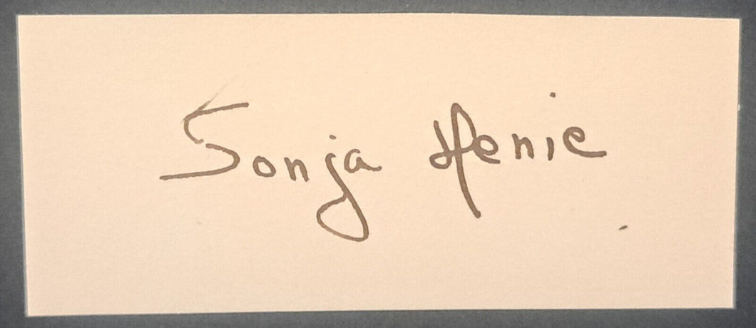 Sonja Henie Autographed Signed Index Card Cut Olympic Figure Skating JSA LOA