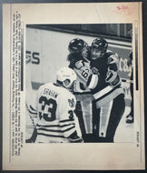 June 1st 1992 Vintage Wire Photo Mario Lemieux Scores Game 4 Stanley Cup Finals