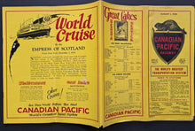 Load image into Gallery viewer, 1926 Canadian Pacific Schedule for Railways and Steamships Vintage Historical
