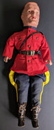 1936 Royal Canadian Mounted Vintage Police Doll Stuffed Body RCMP Brass Buttons