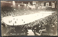1940's Toronto Maple Leaf Gardens Black & White Postcard Rare Vintage Hockey NHL