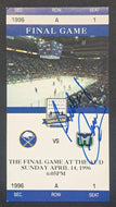 1996 Gilbert Perreault Signed Autographed Hockey Ticket JSA Authenticated VTG