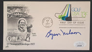 1977 Byron Nelson Golf USA Signed Autographed Cachet JSA Authenticated