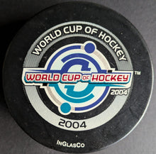 Load image into Gallery viewer, 2004 World Cup Of Hockey Game Inglasco Vintage NHL Puck
