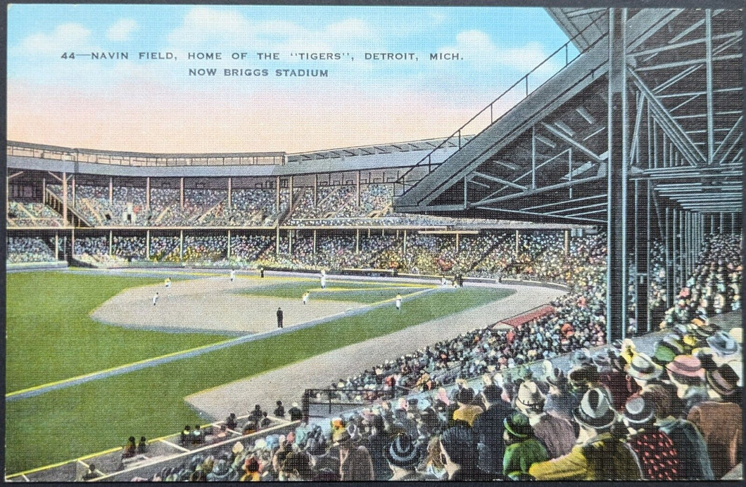 Circa 1930 Detroit Tigers Baseball Game @ Navin Field Vintage Unused Postcard