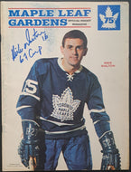 1967 Mike Walton Autographed Toronto Maple Leafs Stanley Cup Game Program Signed