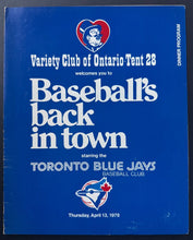 Load image into Gallery viewer, Toronto Blue Jays Dinner Program Night Before Home Opener Vs Detroit Tigers 1978
