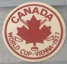 Load image into Gallery viewer, 1977 Vienna World Cup Championship Team Canada Hockey Crest Patch Vintage Rare
