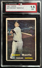 Load image into Gallery viewer, 1957 Mickey Mantle New York Yankees Topps Baseball Card #95 Graded KSA 1.5 FR
