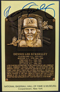 Dennis Eckersley Signed Hall Of Fame Plaque Autographed Postcard Baseball JSA