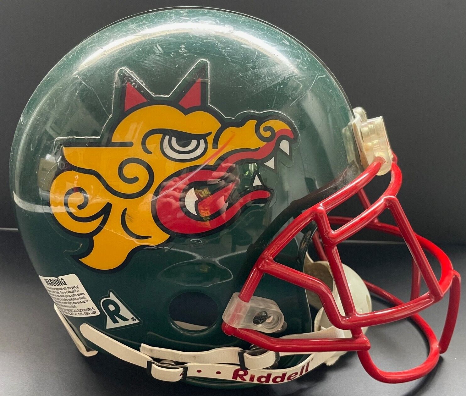 central dragons football helmet 1990's Barcelona Dragons World League Of American Football Game Used H –  Glory Days Collectibles