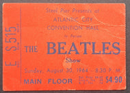 The Beatles August 30 1964 Original Ticket Stub Atlantic City Convention Hall