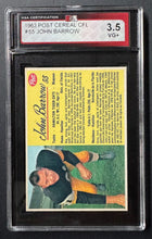 Load image into Gallery viewer, 1963 Post Cereal CFL #55 John Barrow Hamilton Tiger-Cats Football Card Vintage
