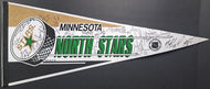 1991 Vintage Minnesota North Stars NHL Multi-Signed Autographed x16 Team Pennant