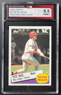 1985 Topps MLB #6 Pete Rose Cincinnati Reds Record Breaker Baseball Card KSA Vtg