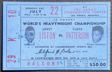 Load image into Gallery viewer, 1963 Sonny Liston vs. Floyd Patterson II Ticket Stub Las Vegas Convention Center
