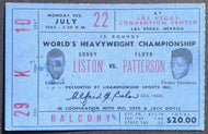 1963 Sonny Liston vs. Floyd Patterson II Ticket Stub Las Vegas Convention Center