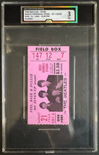 Load image into Gallery viewer, 1966 The Beatles Busch Memorial Stadium Ticket Stub iCert VG 3 Fab Four Music
