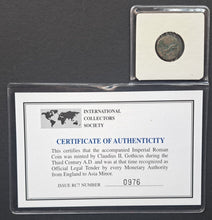 Load image into Gallery viewer, Vintage Imperial Roman Coin Claudius II, Gothicus 268 AD - 270 AD COA ICS
