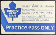 1987 Toronto Maple Leafs NHL Practice Pass Hockey Maple Leaf Gardens Vintage