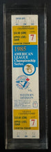 Load image into Gallery viewer, 1985 MLB ALCS Game 7 Toronto Blue Jays Ticket Encased In Lucite Vintage Baseball
