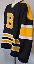 Load image into Gallery viewer, 1948-49 Boston Bruins #1 Vintage Replica Road Black NHL Hockey Jersey Jaydee XXL
