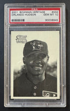 Load image into Gallery viewer, 2001 Bowman Heritage #432 Orlando Hudson PSA GEM MT 10 Toronto Blue Jays MLB
