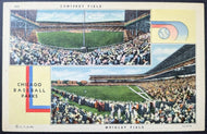 Circa 1940 Wrigley Field + Comiskey Park Vintage Unused Stadium Postcards