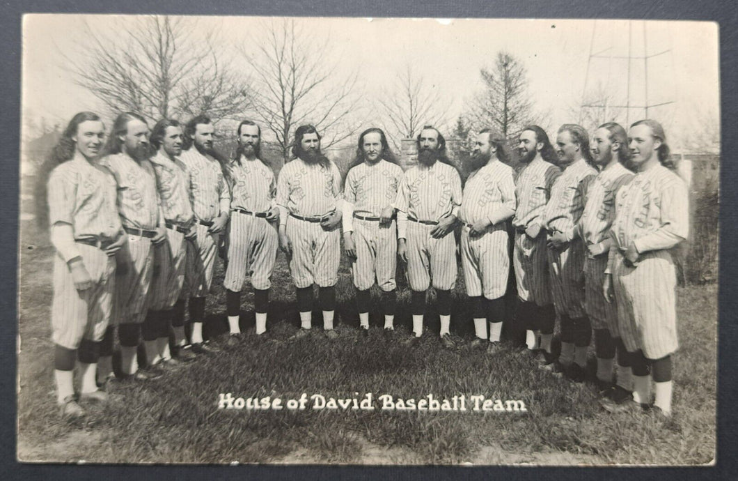 Circa 1920s House Of David Baseball Team B&W Photo Vintage Used Postcard
