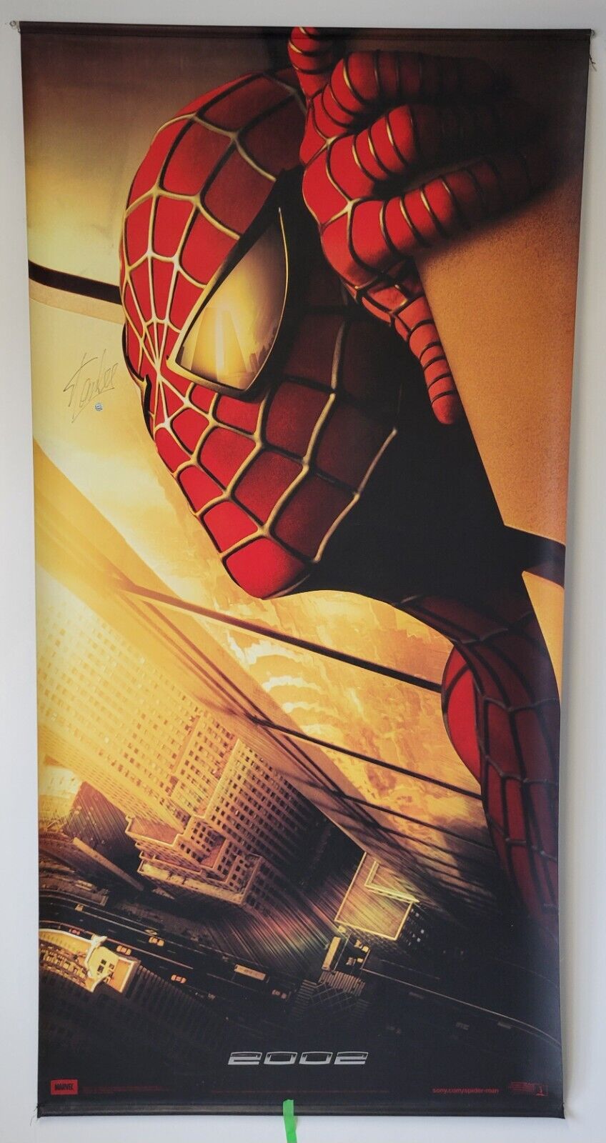 2001 Spider-Man Recalled WTC Vinyl Autographed Poster Stan
