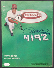 Load image into Gallery viewer, 1985 Pete Rose Autographed Signed Cincinnati Reds 4192 Hits Program Baseball JSA
