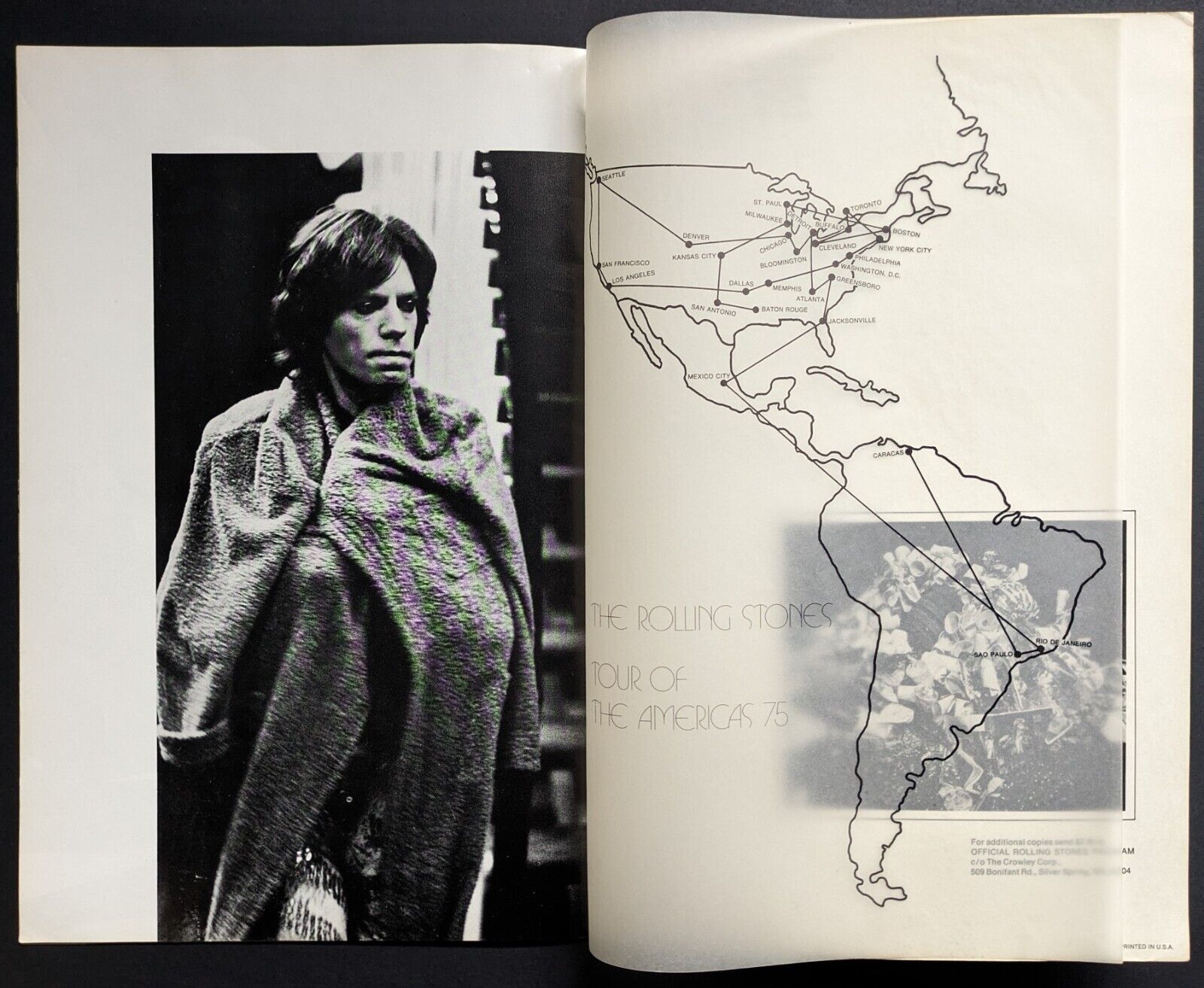 1975 The Rolling Stones Official Tours Of The Americas 75 Program