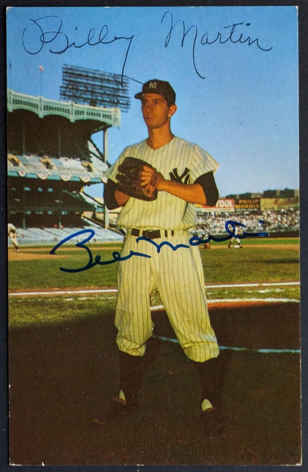 1950s Billy Martin Autographed Signed Postcard New York Yankees JSA MLB Baseball