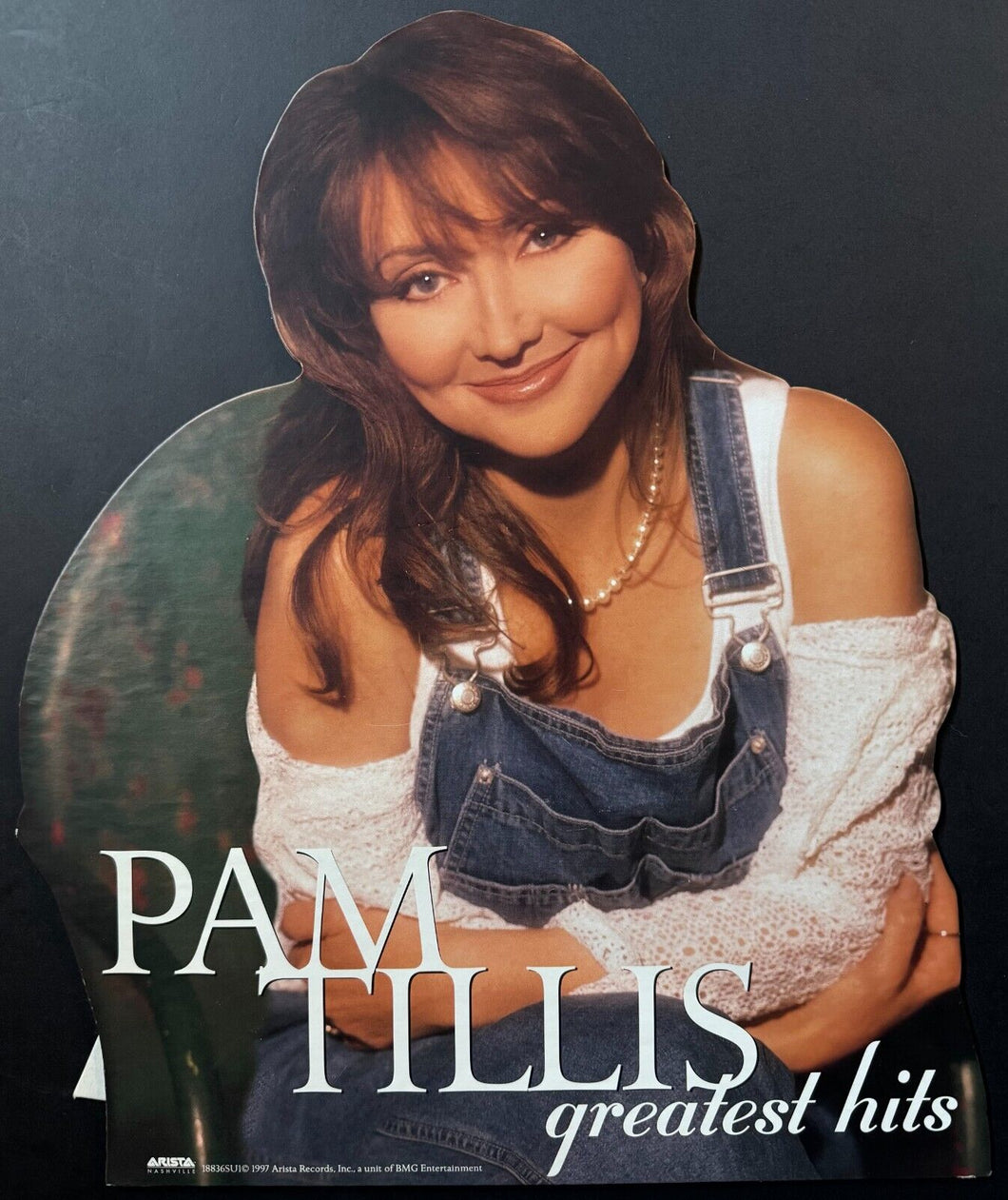 1997 Pam Tillis Promotional Point Of Sale Easel-Backed Sign For Greatest Hits